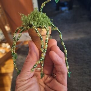 Beaded Green Plant Decor